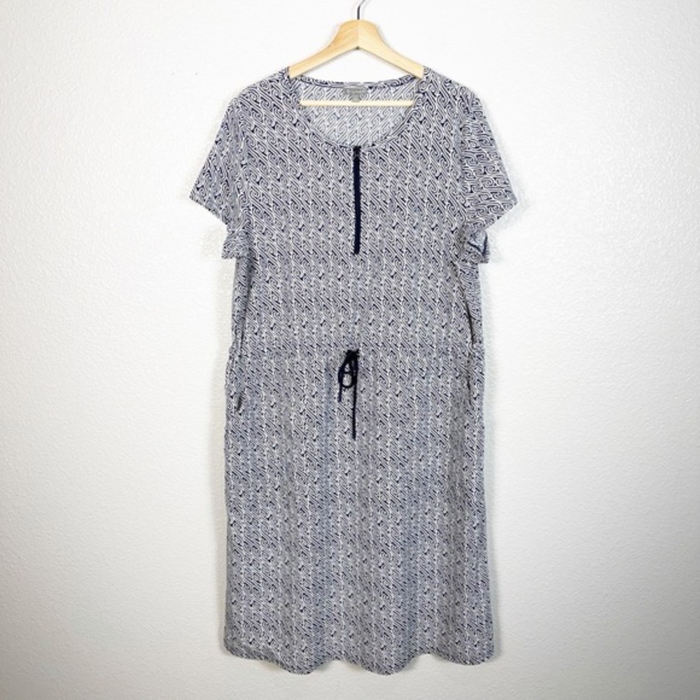 T By Talbots Active Woven Stretch Dress Womens Size‎ XL Travel Athleisure Blue
